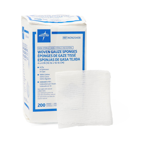 Medline Nonsterile 100 Cotton Woven Gauze Sponges Medline NON25408