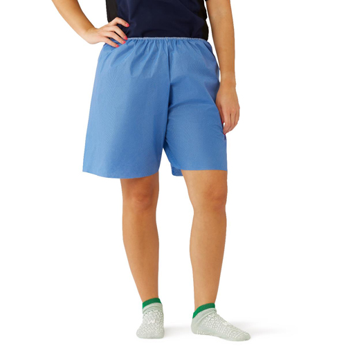 MEDNON27209S - Medline - Blue Multilayer Disposable Exam Shorts with Elastic Waist, Size S, 30 EA/CS