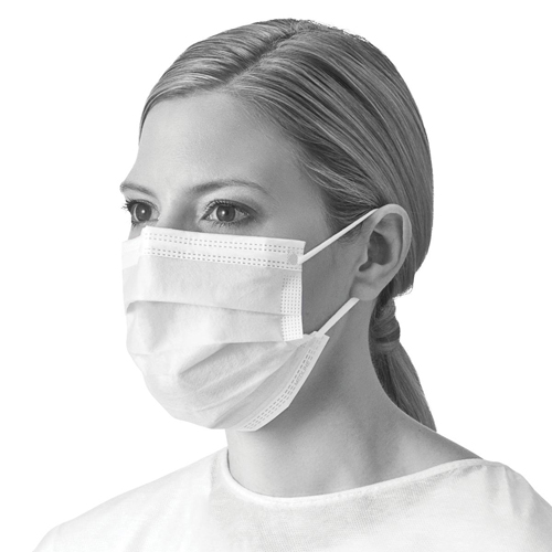 MEDNON27355 - Medline - Medline Procedure Face Mask with Ear Loops, White