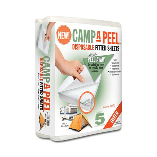 Camp-A-Peel Disposable Fitted Twin Sheets - Fits Cots & Air Mattresses