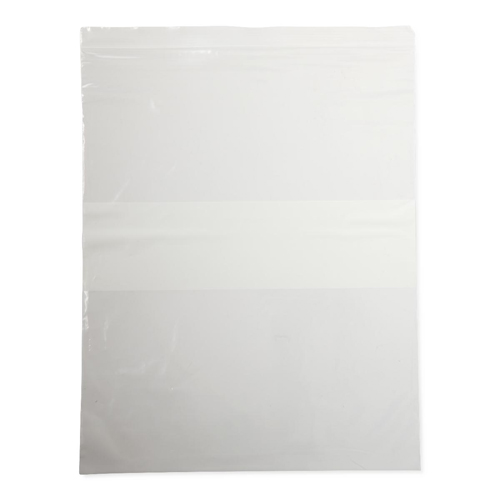 MEDNONZIP1215 - Medline - Medline Bag, Zip, White Write On Block, 12"x15", 2Mil
