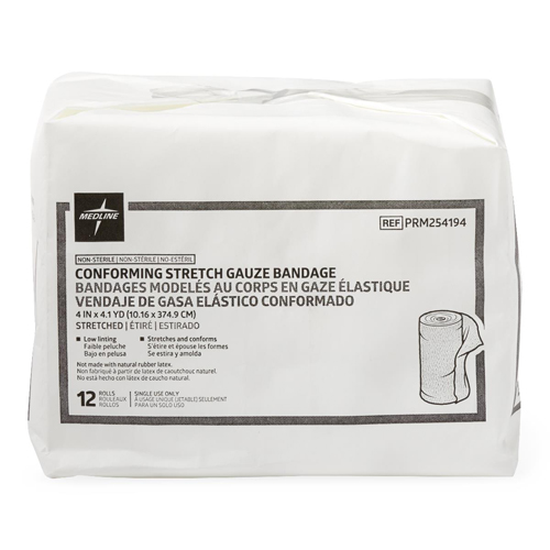 MEDPRM254194 - Medline - Medline Nonsterile Conforming Stretch Gauze Bandages, 96 EA/CS