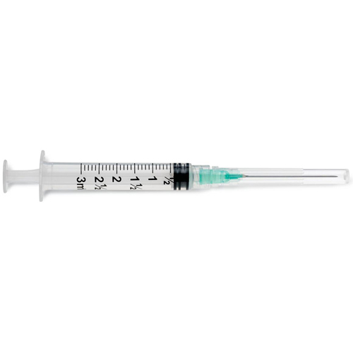 BettyMills Hypoderm™ Hypodermic Syringes with Needle, 3mL, 21G x 1.5