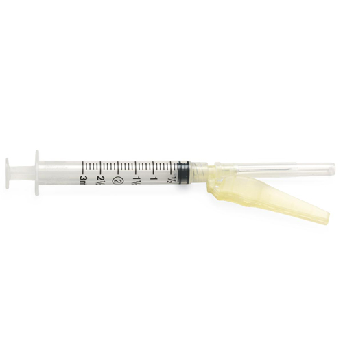 Medline Safety Syringes with Needle, Clear, 3mL, 23G x 1, 1200 EA/CS