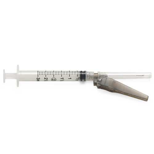 Medline Safety Syringes with Needle, Clear, 3mL, 22G x 1.5", 1200 EA/CS