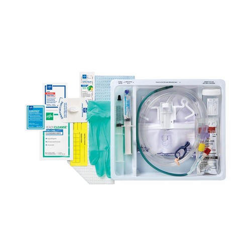 MEDURO175418H - Medline - SilverTouch 1 Layer Silicone Foley Catheter Tray with 2,000 mL Drain Bag, 18 Fr x 16" L, 10 mL