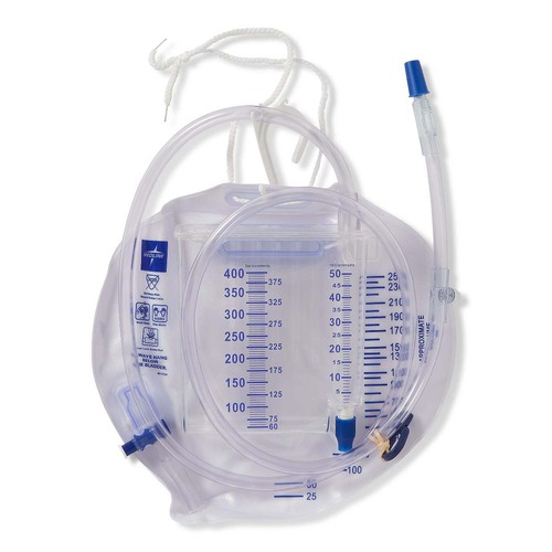 MEDURO27403SH - Medline - Urine Meters 400 mL with Drain Bag 2,500 mL, Vented, Luer Lock, Slide-Tap