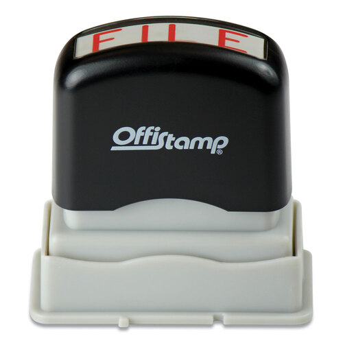 MKG034513 - Marking Products, Inc - Pre-Inked Message Stamp, FILE, 1.63&quot; x 0.38&quot;, Red Ink