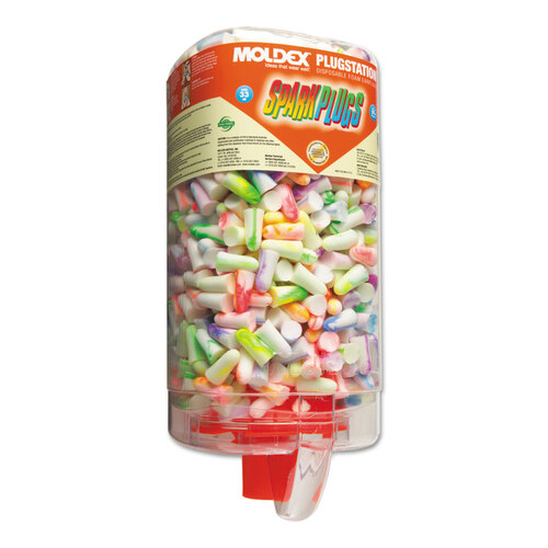 MLX6645 - Moldex - SparkPlugs PlugStation Earplug Dispenser, Cordless, 33NRR, Asst, 500 Pairs
