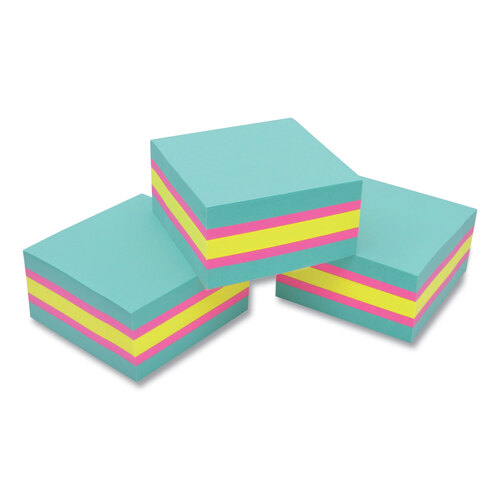 MMM2027SSAFG3PK - 3M - Self-Stick Notes Cube, 3&quot; x 3&quot;, Bright Color Collection Colors, 360 Sheets/Pad, 3 Cubes/Pack