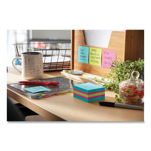 MMM2027SSAFG3PK - 3M - Self-Stick Notes Cube, 3&quot; x 3&quot;, Bright Color Collection Colors, 360 Sheets/Pad, 3 Cubes/Pack