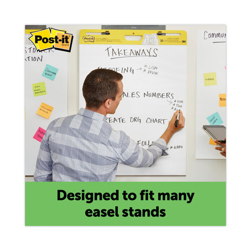 MMM559RPVAD6 - 3M - Vertical-Orientation Self-Stick Easel Pad Value Pack, Green Headband, Unruled, 25 x 30, White, 30 Sheets, 6/Carton