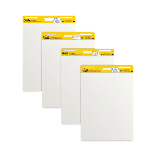 MMM559VAD - 3M - Vertical-Orientation Self-Stick Easel Pad Value Pack, Unruled, 25 x 30, White, 30 Sheets, 4/Carton