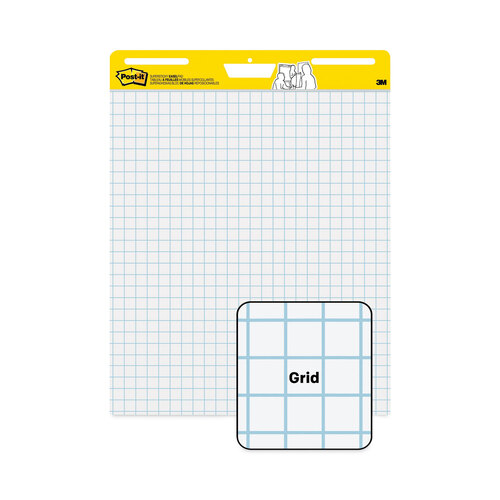 MMM560 - 3M - Vertical-Orientation Self-Stick Easel Pads, Quadrille Rule (1 sq/in), 25 x 30, White, 30 Sheets, 2/Carton