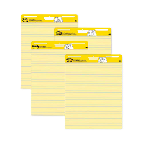 MMM561VAD4PK - 3M - Vertical-Orientation Self-Stick Easel Pad Value Pack, Presentation Format (1.5&quot; Rule), 25 x 30, Yellow, 30 Sheets, 4/Carton