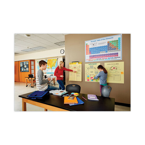 MMM561VAD4PK - 3M - Vertical-Orientation Self-Stick Easel Pad Value Pack, Presentation Format (1.5&quot; Rule), 25 x 30, Yellow, 30 Sheets, 4/Carton