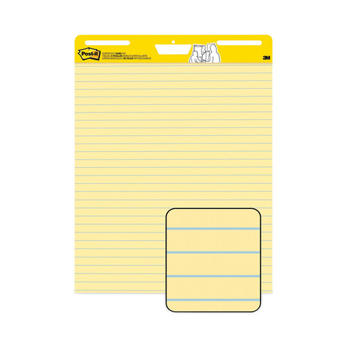 MMM561VAD4PK - 3M - Vertical-Orientation Self-Stick Easel Pad Value Pack, Presentation Format (1.5&quot; Rule), 25 x 30, Yellow, 30 Sheets, 4/Carton