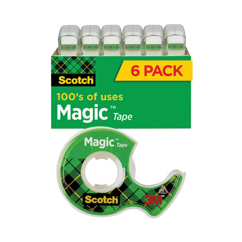 Scotch Magic Tape Refill Rolls, 3/4, 6 Count with Desktop Dispenser
