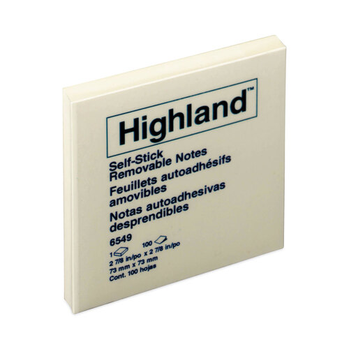 MMM6549YW - 3M - Self-Stick Notes, 3&quot; x 3&quot;, Yellow, 100 Sheets/Pad, 12 Pads/Pack