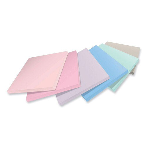 MMM654R12SSNRP - 3M - 100% Recycled Paper Super Sticky Notes, 3&quot; x 3&quot;, Wanderlust Pastels, 70 Sheets/Pad, 12 Pads/Pack