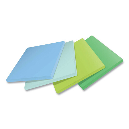 MMM654R24SSTCP - 3M - 100% Recycled Paper Super Sticky Notes, 3&quot; x 3&quot;, Oasis, 70 Sheets/Pad, 24 Pads/Pack