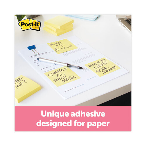 MMM654YWEA - 3M - Original Pads in Canary Yellow, 3&quot; x 3&quot;, 100 Sheets/Pad