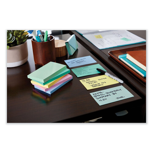 MMM655AST - 3M - Original Pads in Beachside Cafe Collection Colors, 3&quot; x 5&quot;, 100 Sheets/Pad, 5 Pads/Pack