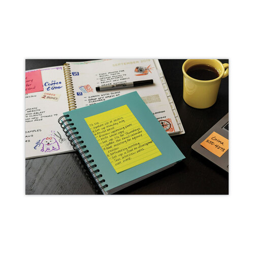 MMM6603AU - 3M - Original Pads in Floral Fantasy Collection Colors, Note Ruled, 4&quot; x 6&quot;, 100 Sheets/Pad, 3 Pads/Pack