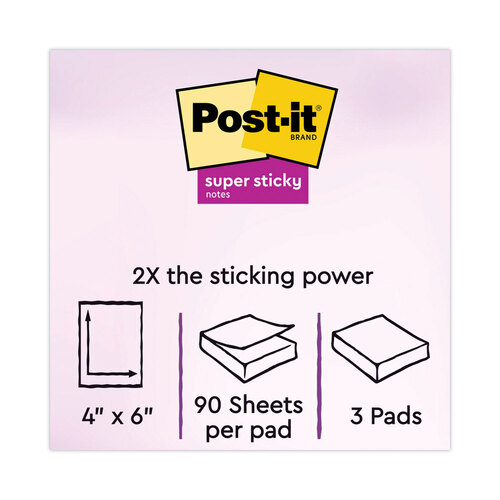 Post-it® Notes Super Sticky Pads in Supernova Neon Colors - 3M 6603SSMIA PK  - Betty Mills