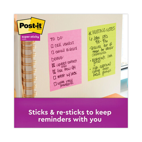 Post-it® Notes Super Sticky Pads in Supernova Neon Colors - 3M 6603SSMIA PK  - Betty Mills