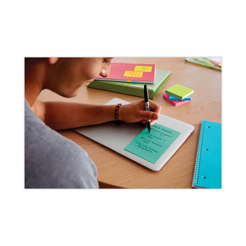 MMM6603SSMIA - 3M - Pads in Supernova Neon Collection Colors, Note Ruled, 4&quot; x 6&quot;, 90 Sheets/Pad, 3 Pads/Pack