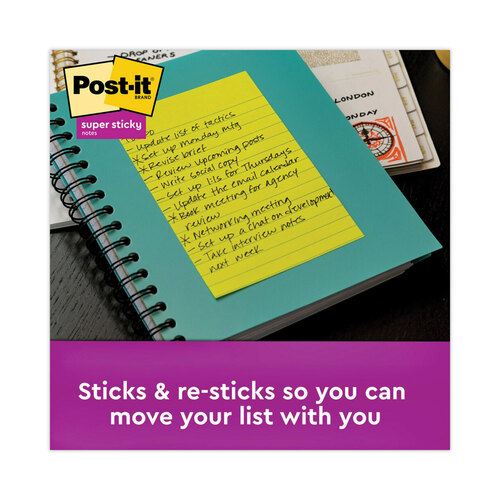 MMM6603SSUC - 3M - Pads in Energy Boost Collection Colors, Note Ruled, 4&quot; x 6&quot;, 90 Sheets/Pad, 3 Pads/Pack