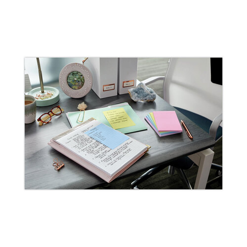 MMM6605PKAST - 3M - Original Pads in Beachside Cafe Collection Colors, Note Ruled, 4&quot; x 6&quot;, 100 Sheets/Pad, 5 Pads/Pack