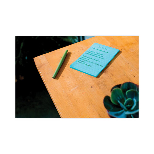 MMM6605PKAST - 3M - Original Pads in Beachside Cafe Collection Colors, Note Ruled, 4&quot; x 6&quot;, 100 Sheets/Pad, 5 Pads/Pack