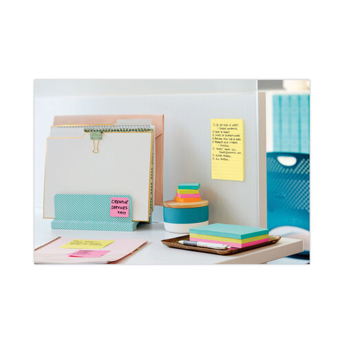 MMM6605SSCY - 3M - Pads in Canary Yellow, Note Ruled, 4&quot; x 6&quot;, 90 Sheets/Pad, 5 Pads/Pack