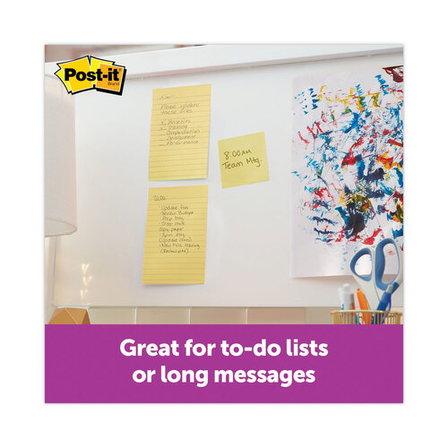 MMM6605SSCY - 3M - Pads in Canary Yellow, Note Ruled, 4&quot; x 6&quot;, 90 Sheets/Pad, 5 Pads/Pack