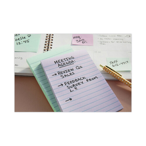 MMM660RPA - 3M - Original Recycled Note Pads, Note Ruled, 4&quot; x 6&quot;, Sweet Sprinkles Collection Colors, 100 Sheets/Pad, 5 Pads/Pack
