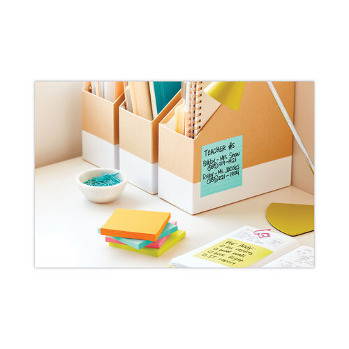 MMM6756SSMIA - 3M - Pads in Supernova Neon Collection Colors, Note Ruled, 4&quot; x 4&quot;, 90 Sheets/Pad, 6 Pads/Pack