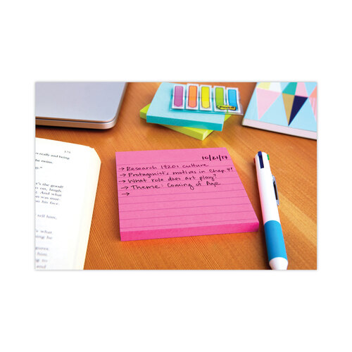 MMM6756SSUC - 3M - Pads in Energy Boost Collection Colors, Note Ruled, 4&quot; x 4&quot;, 90 Sheets/Pad, 6 Pads/Pack