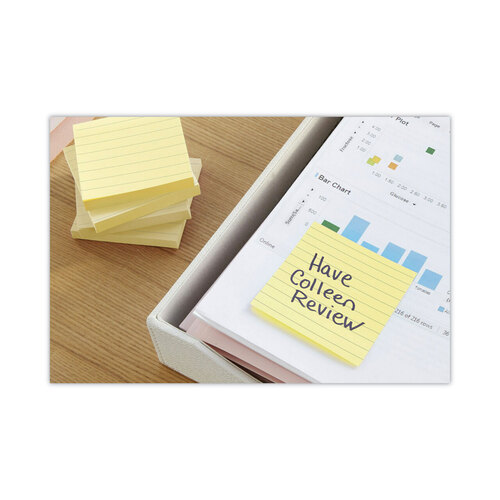 MMM675YL - 3M - Original Pads in Canary Yellow, Note Ruled, 4&quot; x 4&quot;, 300 Sheets/Pad