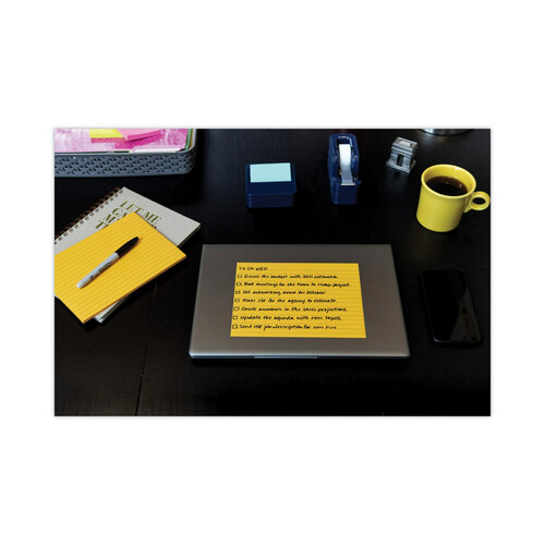 MMM6845SSPL - 3M - Meeting Notes in Energy Boost Collection Colors, Note Ruled, 8&quot; x 6&quot;, 45 Sheets/Pad, 4 Pads/Pack