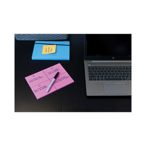 MMM6845SSPL - 3M - Meeting Notes in Energy Boost Collection Colors, Note Ruled, 8&quot; x 6&quot;, 45 Sheets/Pad, 4 Pads/Pack