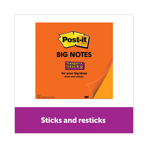 MMMBN11O - 3M - Big Notes, Unruled, 11 x 11, Orange, 30 Sheets