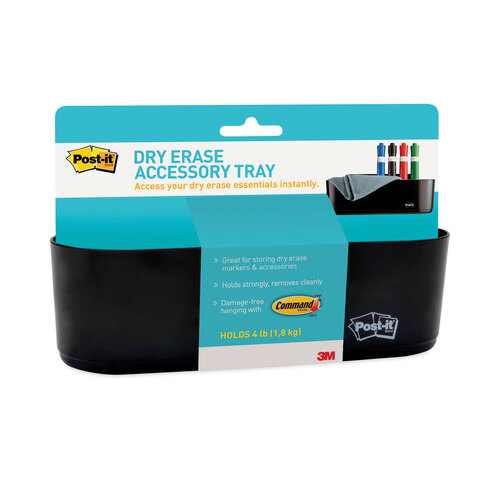 MMMDEFTRAY - 3M - Dry Erase Accessory Tray, 8.5 x 3 x 5.25, Black