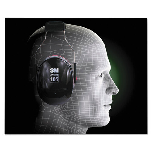 MMMH10A - 3M - PELTOR OPTIME 105 High Performance Ear Muffs H10A, 30 dB NRR, Black/Red