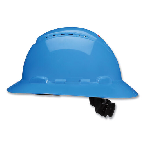 SecureFit H-Series Hard Hats, H-800 Hat with UV Indicator, 4-Point Pressure Diffusion Ratchet Suspension, Blue