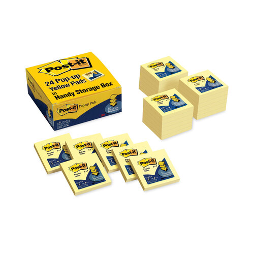 MMMR33024VAD - 3M - Original Canary Yellow Pop-up Refill Value Pack, 3&quot; x 3&quot;, Canary Yellow, 100 Sheets/Pad, 24 Pads/Pack