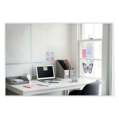 MMMR330R6SSNRP - 3M - 100% Recycled Paper Super Sticky Notes, 3&quot; x 3&quot;, Wanderlust Pastels, 70 Sheets/Pad, 6 Pads/Pack