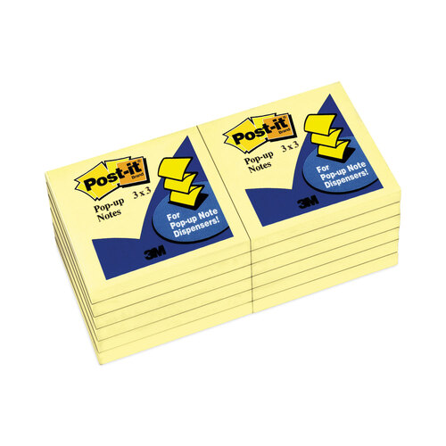 MMMR330YW - 3M - Original Canary Yellow Pop-up Refill, 3&quot; x 3&quot;, Canary Yellow, 100 Sheets/Pad, 12 Pads/Pack