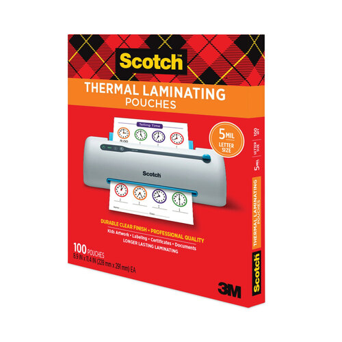 MMMTP5854100 - 3M - Laminating Pouches, 5 mil, 9&quot; x 11.5&quot;, Gloss Clear, 100/Pack